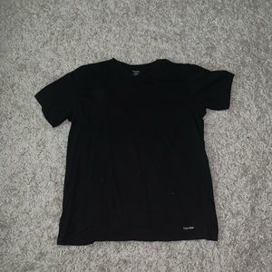 Calvin Klein Plain Black T-Shirt, Size L, Slim Fit
